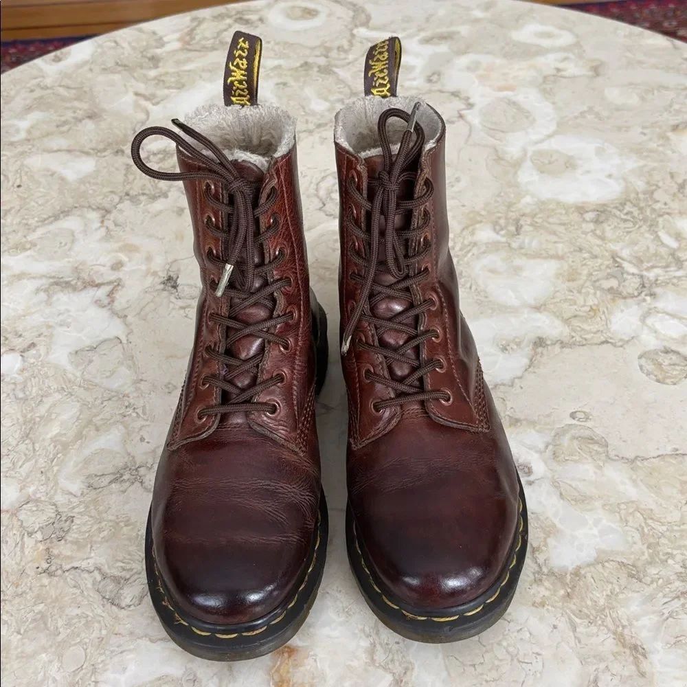 Dr. Martens 1460 Serena Faux Fur Lined Ankle Boots - Picture 4 of 12